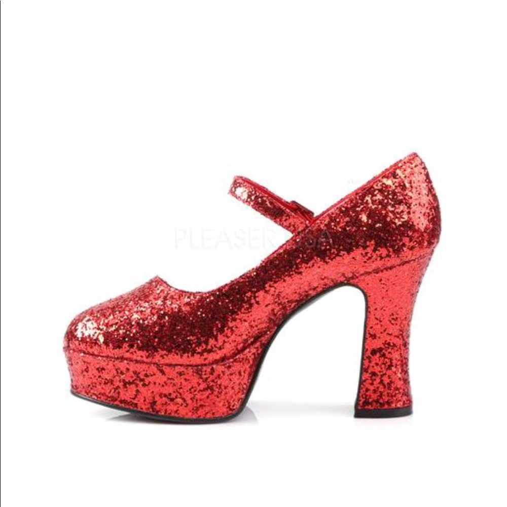 Red Glitter Platforms 60’s style 8.5